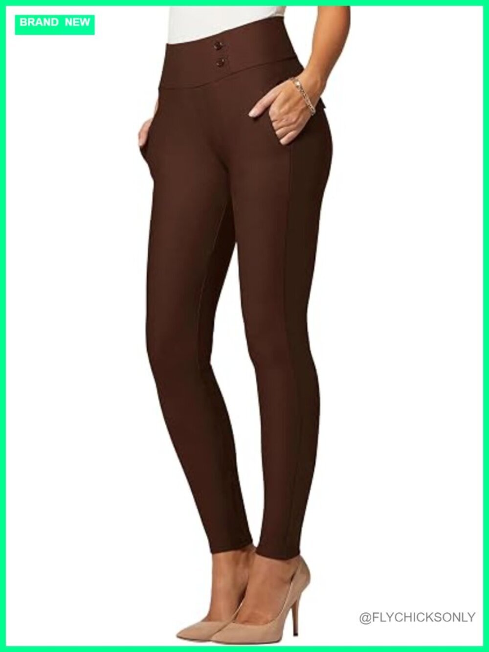 Stretch Wear to Work Slacks - Tummy Control Slim Leg Ponte Pockets